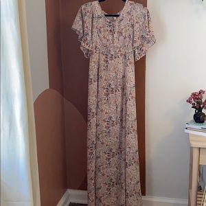 Light pink empire waist hippy dress